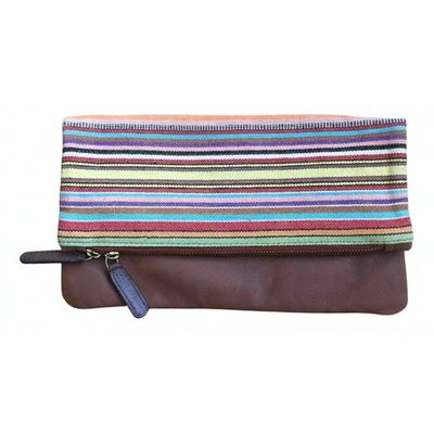 Pre-owned Maje Leather Clutch Bag In Multicolour