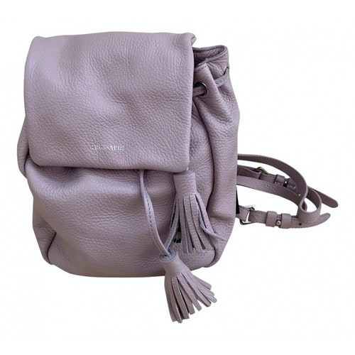 purple leather backpack
