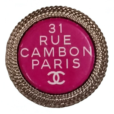 Pre-owned Chanel Camélia Pink Metal Pins & Brooches