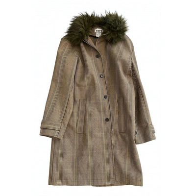 Pre-owned Hope Brown Cotton Coat