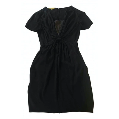 Pre-owned Catherine Malandrino Silk Mini Dress In Black