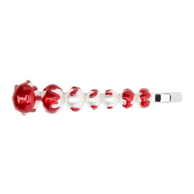 Shop Shushu-tong Shushu/tong White And Red Yvmin Edition Hair Clip In Peal/blood