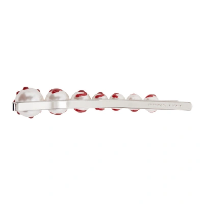 Shop Shushu-tong Shushu/tong White And Red Yvmin Edition Hair Clip In Peal/blood