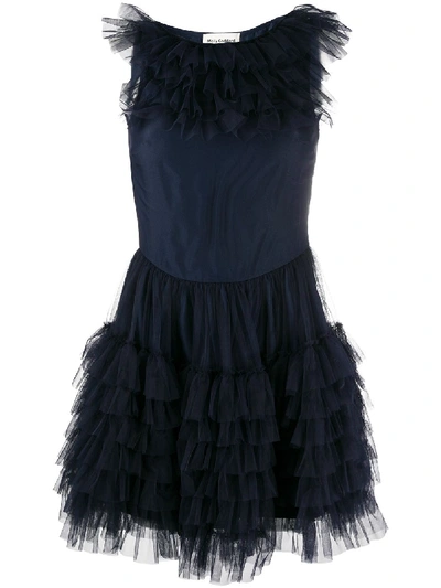 Shop Molly Goddard Felicity Ruffled Dress In Blue