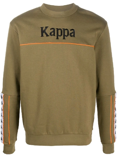 Shop Kappa Denai Logo-tape Sweatshirt In Green
