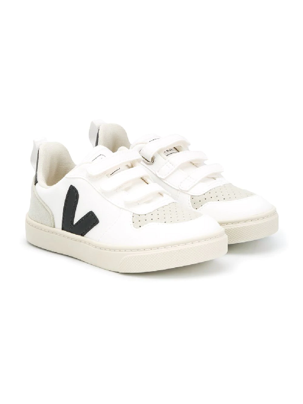 Veja Kids' V-10 Logo-appliqué Coated-cotton Low-top Trainers 2-5 Years ...