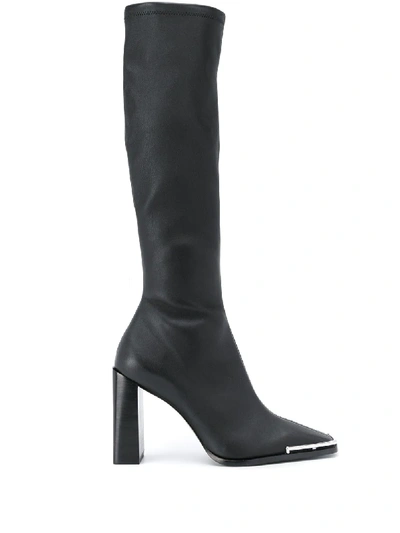 Shop Alexander Wang Metallic Trim Boots In Black