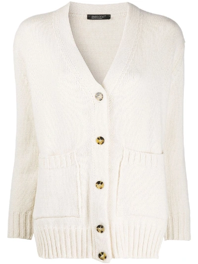 Shop Aragona Rib-trimmed Cashmere Cardigan In White