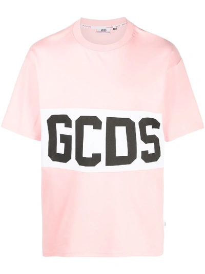 Shop Gcds Band Logo Print T-shirt In Pink