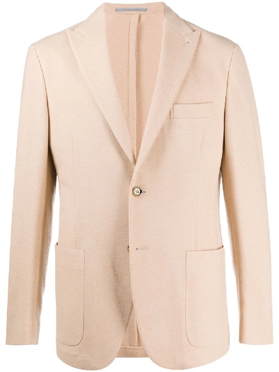 Shop Eleventy Front Button Blazer Jacket In Neutrals