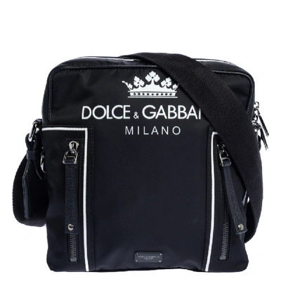Pre-owned Dolce & Gabbana Black Nylon And Leather Messenger Bag