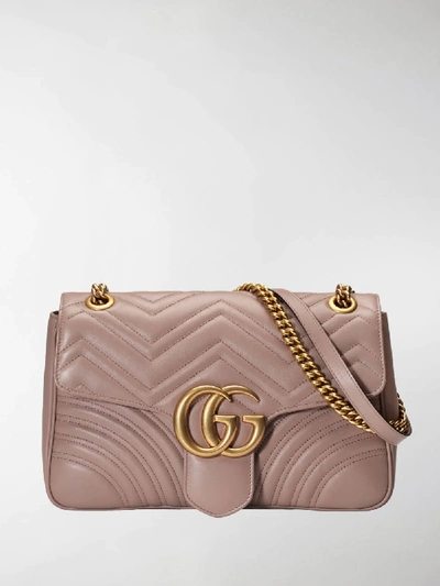 Shop Gucci Gg Marmont Medium Matelassé Shoulder Bag In Pink