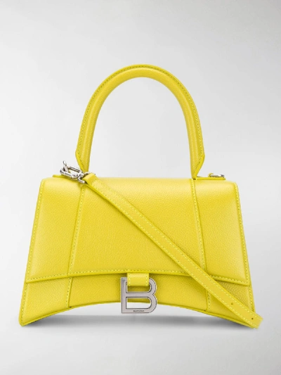 Shop Balenciaga Small Hourglass S Top Handle Bag In Yellow