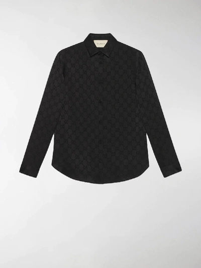 Shop Gucci Gg Print Shirt In Black