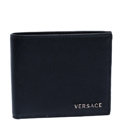 Pre-owned Versace Black Leather Bifold Wallet