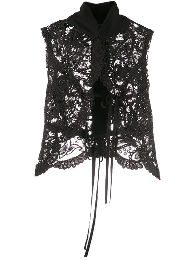 Shop Ann Demeulemeester Lace Design Bolero In Black
