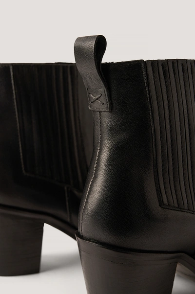 Shop Na-kd Leather Pistol Boots Black
