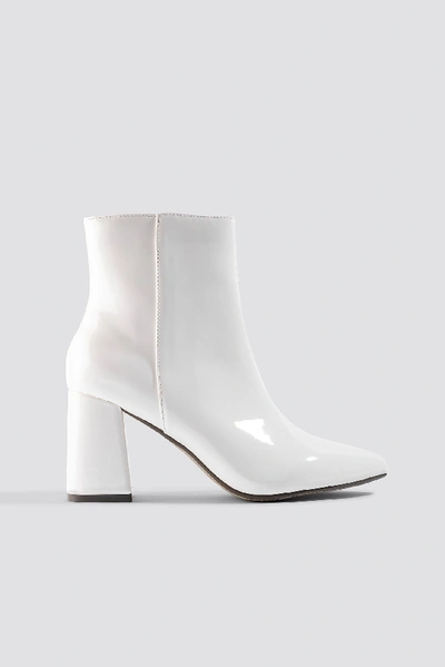 Shop Na-kd Glossy Patent Boots - White