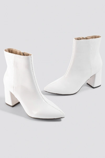 Shop Na-kd Glossy Patent Boots - White
