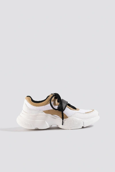 Shop Na-kd Contrast Lacing Trainers - White In White/beige