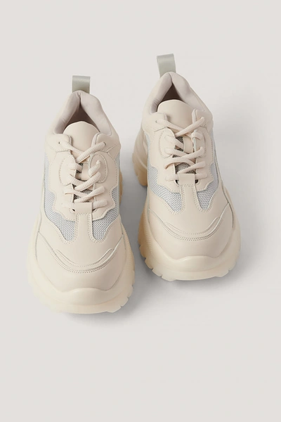 Shop Na-kd Milky Rubber Sole Trainers In Offwhite
