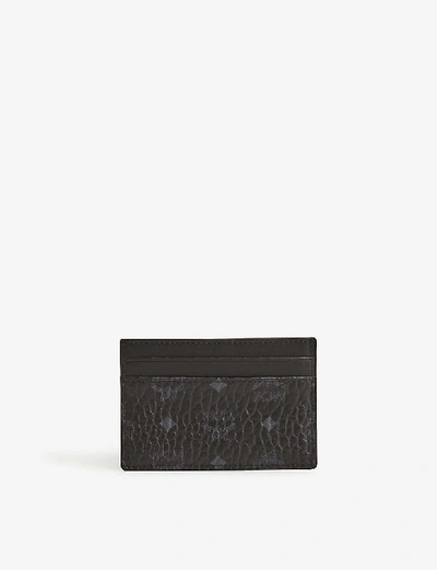 Shop Mcm Black Coated Canvas Card Holder