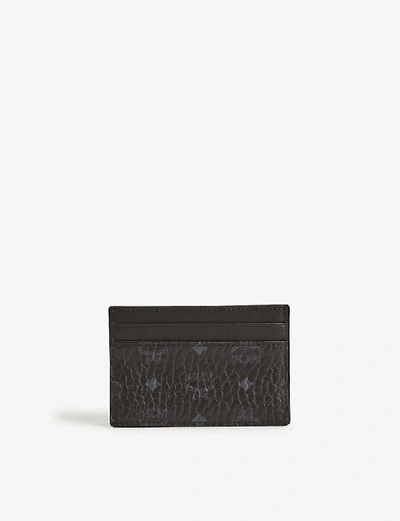 Shop Mcm Black Coated Canvas Card Holder