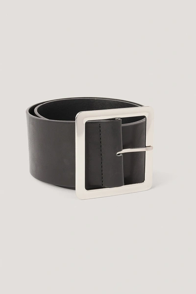 Shop Na-kd Big Buckle Waist Belt - Black