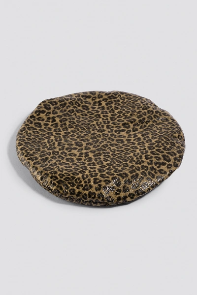 Shop Trendyol Leopard Pattern Beret - Brown