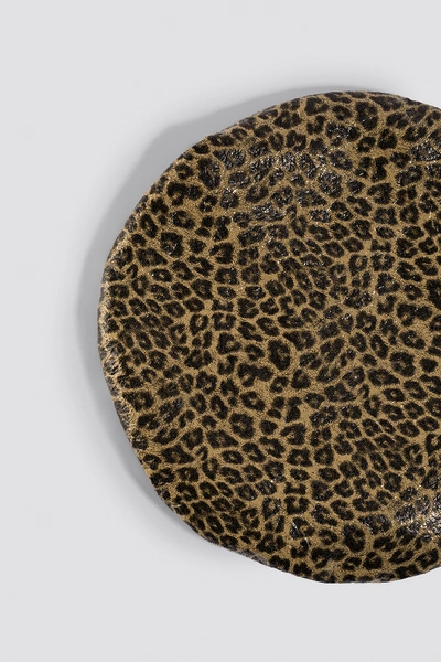 Shop Trendyol Leopard Pattern Beret - Brown