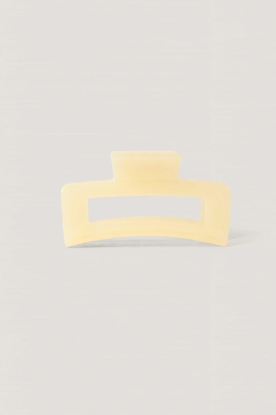 Shop Na-kd Square Hairclip - Offwhite In Vanilla