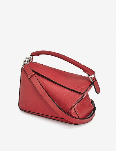 Shop Loewe Puzzle Small Leather Bag In Pomodoro