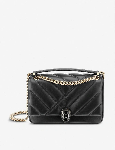 BVLGARI Snake Head Shoulder Bag in Black