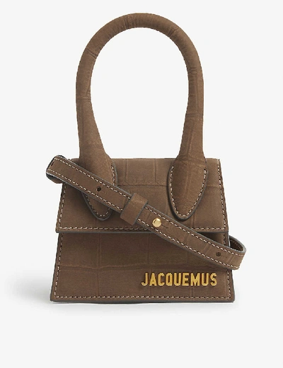 Shop Jacquemus Le Chiquito Leather Top Handle Bag In Beige