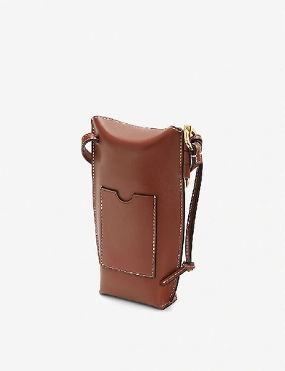 Shop Loewe Gate Pocket Leather Bucket Bag In Rust Color