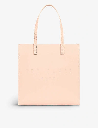 Shop Ted Baker Women's Pink Icon Leather Tote Bag