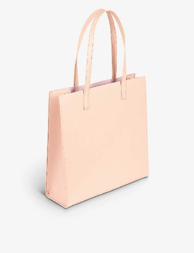 Shop Ted Baker Women's Pink Icon Leather Tote Bag
