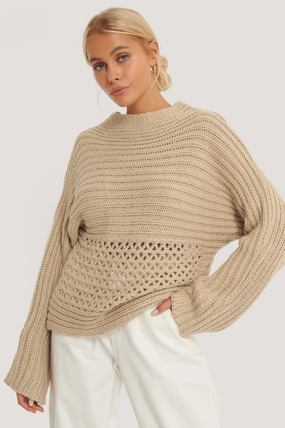 Na-kd Hole Detail Knitted Sweater - Beige | ModeSens