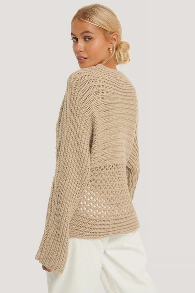 Na-kd Hole Detail Knitted Sweater - Beige | ModeSens