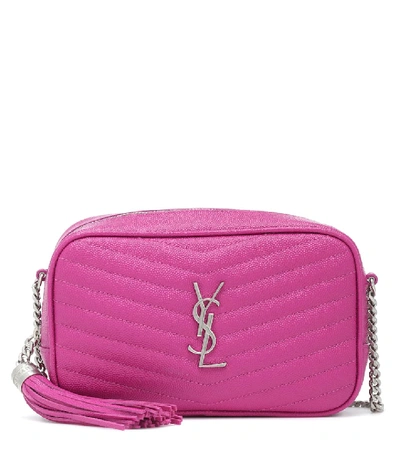 Shop Saint Laurent Lou Camera Mini Leather Shoulder Bag In Pink