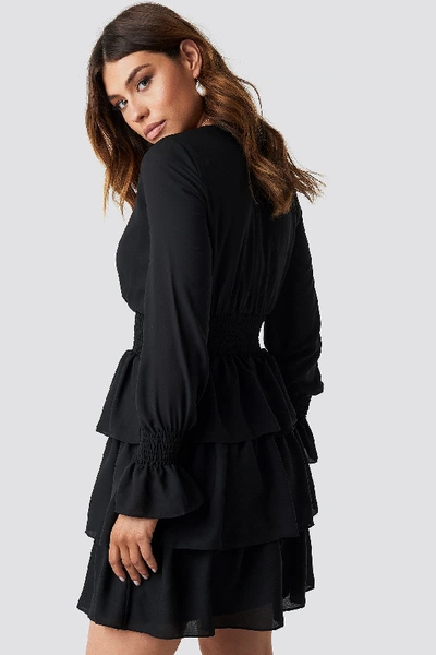 Shop Trendyol Frilly Midi Dress - Black