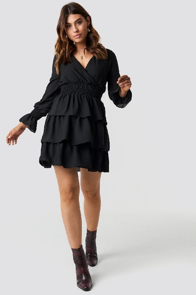 Shop Trendyol Frilly Midi Dress - Black