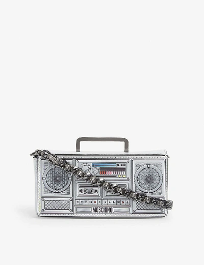 Shop Moschino Boom Box Mini Leather Cross-body Bag In Multi