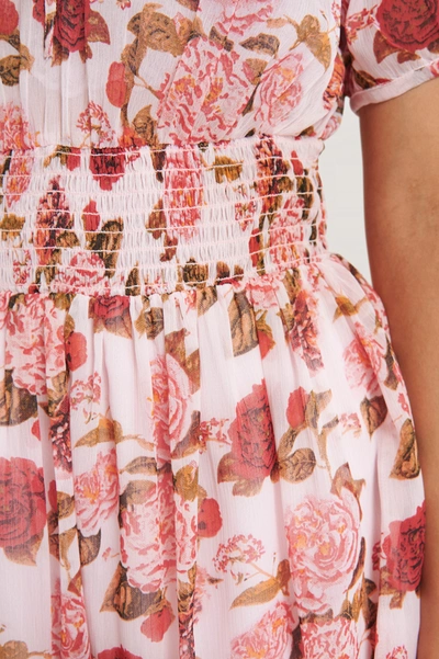 Shop Na-kd Shirred Smock Waist Dress - Multicolor In Pink Flower