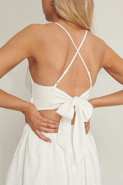 Shop Anika Teller X Na-kd Tied Back Mini Dress White
