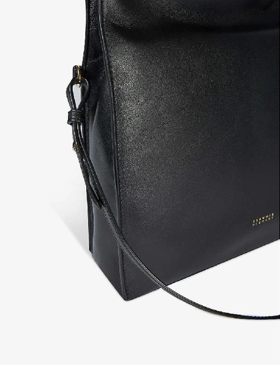 Shop Claudie Pierlot Womens Black Anouck Leather Shoulder Bag 1 Size