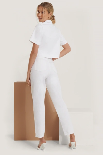 Shop Erica Kvam X Na-kd Straight Leg Detail Denim White