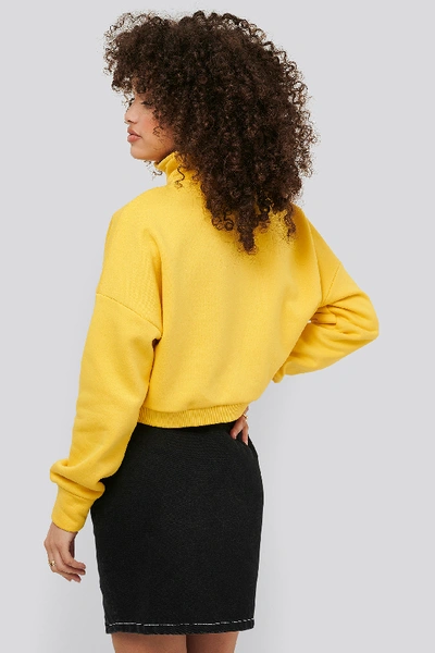 Shop Hanna-martine X Na-kd Zipper Jersey Sweater - Yellow