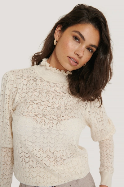 Shop Na-kd Puff Sleeve Top - Offwhite In Off White