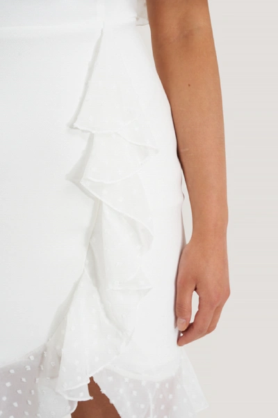 Shop Trendyol Carmen Deteiled Mini Dress - Offwhite In Ecru